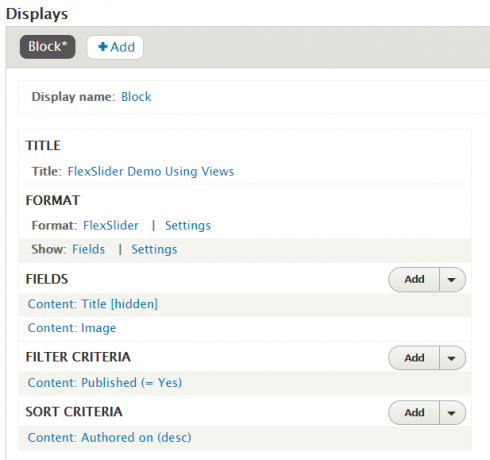 Views setting with Image Field Added