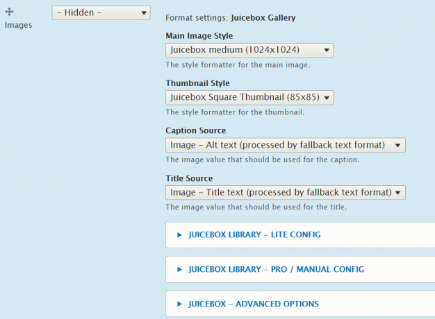 More detailed settings for each Juicebox Gallery